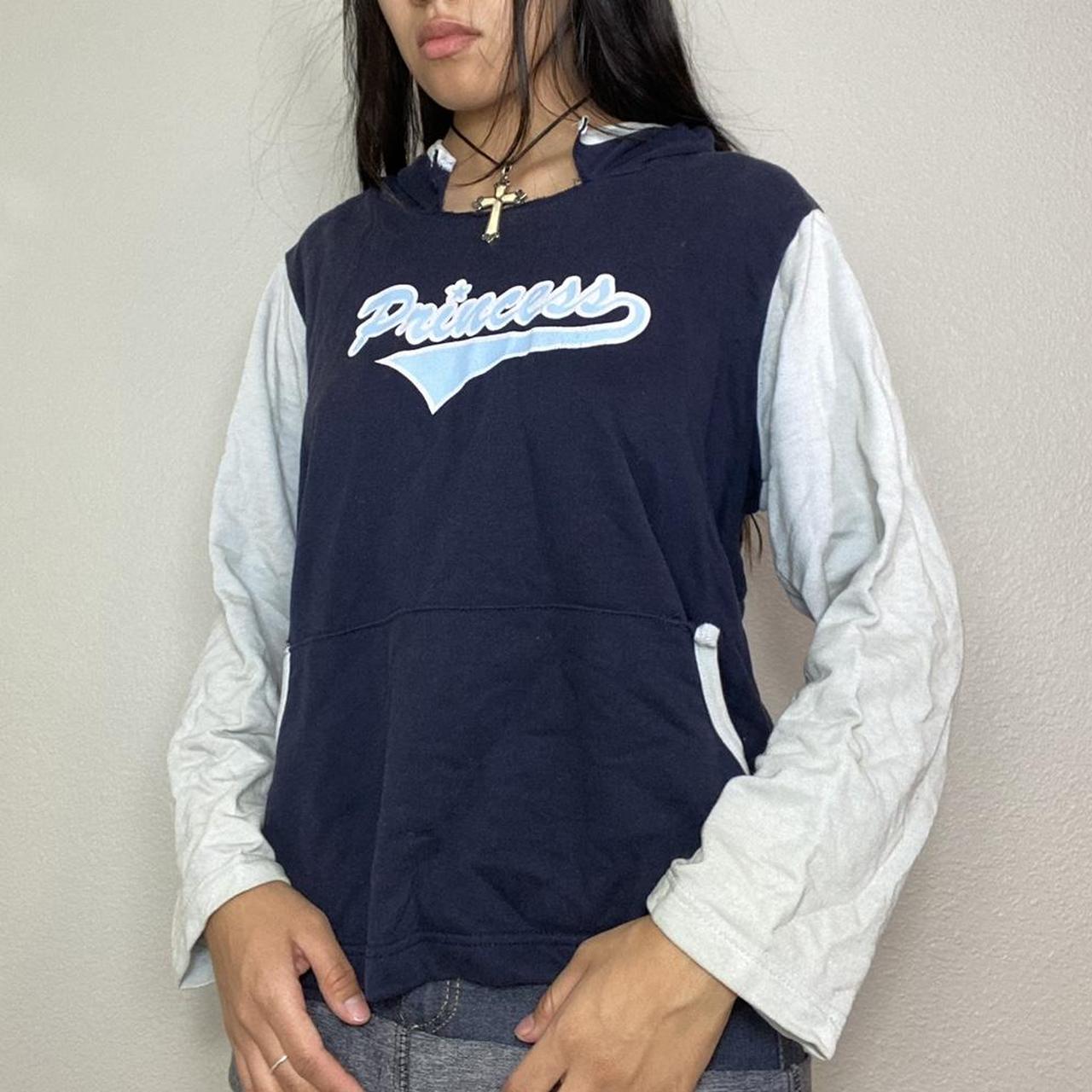 90s PRINCESS JERSEY HOODIE TEE SizeL 90s y2k... Depop