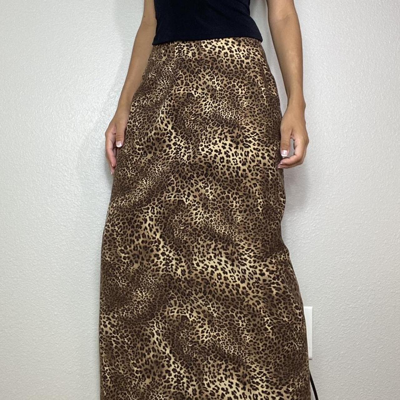 Leopard maxi skirt 90s hotsell