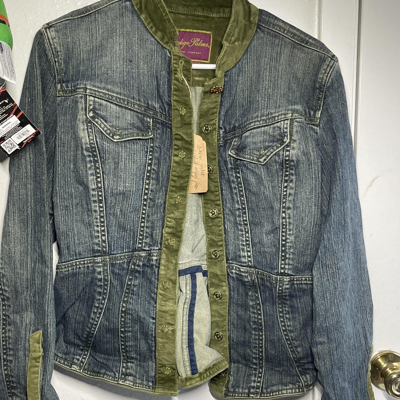 Indigo palms denim fashion jacket