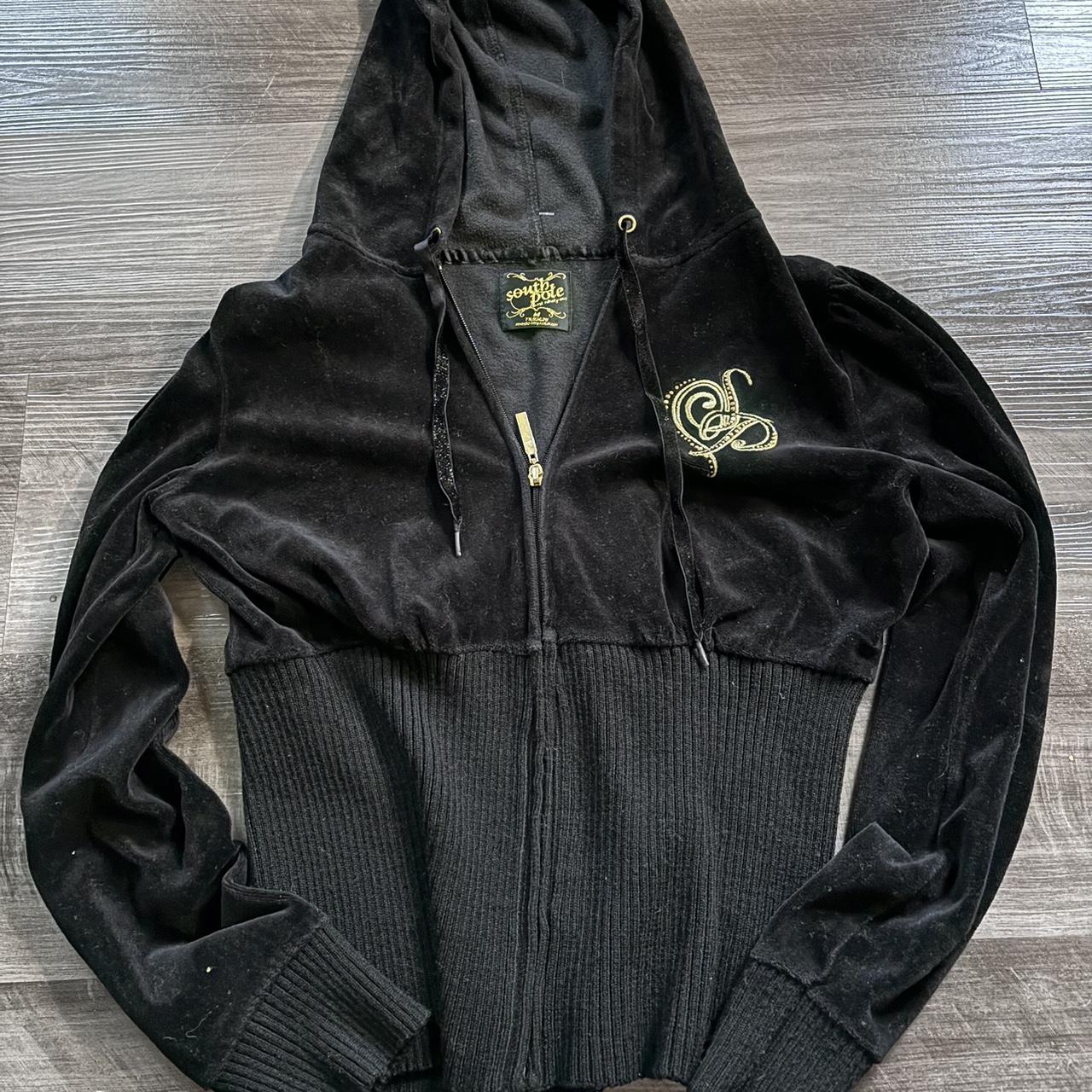 Velour South Pole zip up hoodie So cute with gold... - Depop