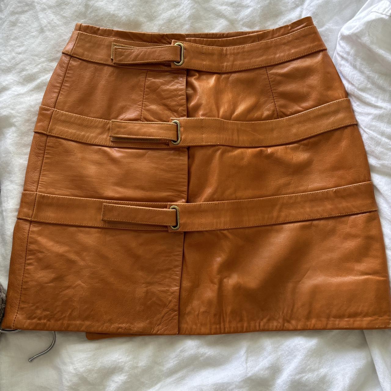 100 leather skirt Shakuhachi Size small (8) Depop
