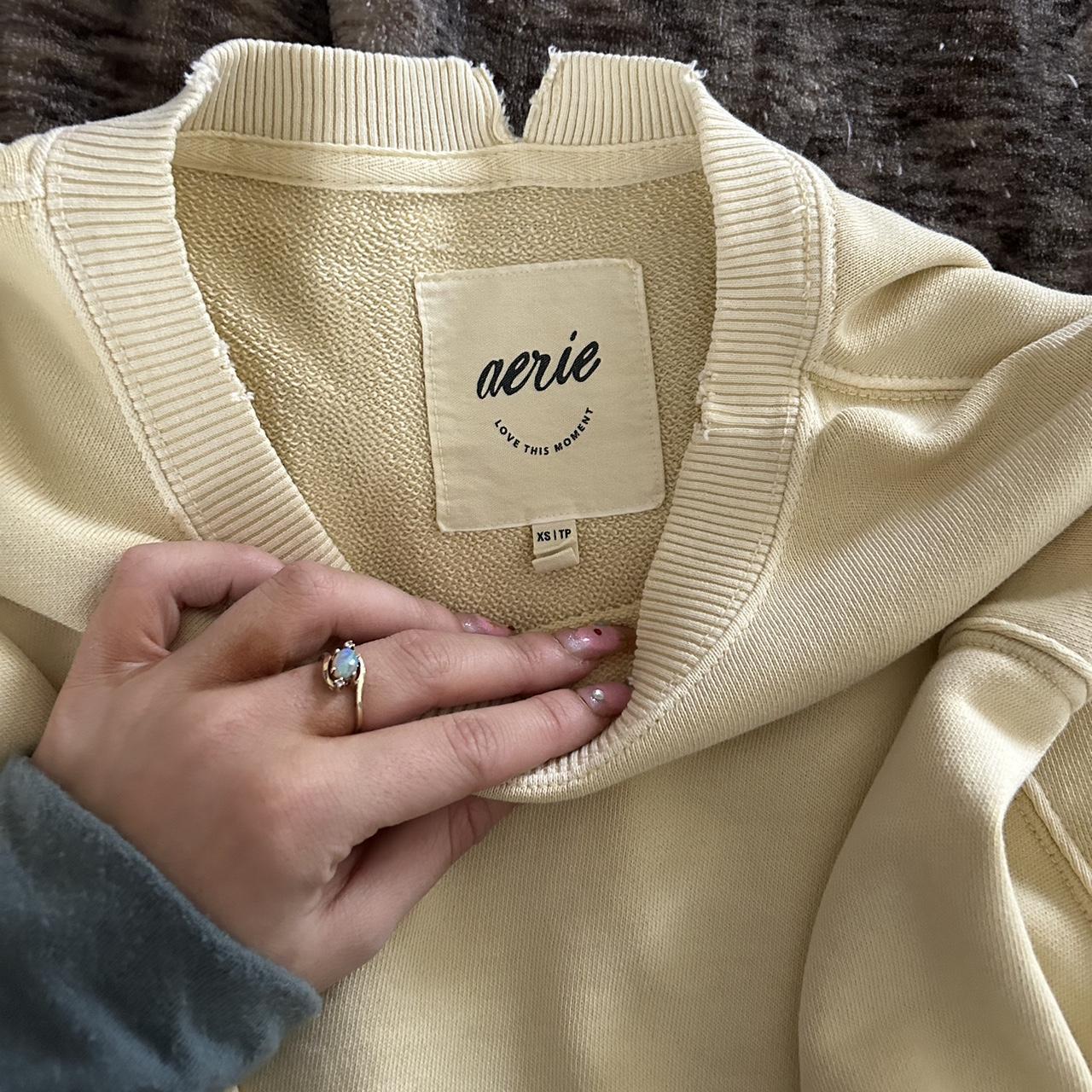 pale yellow aerie crewneck #aerie - Depop