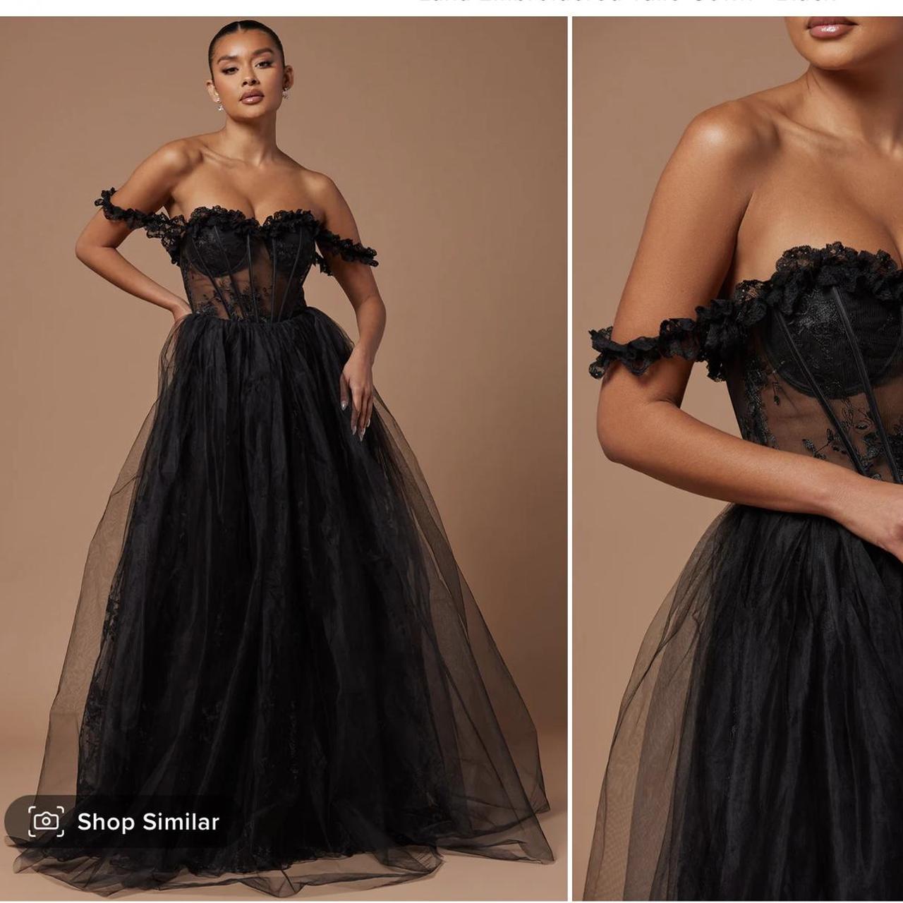 Fashion nova on sale black prom dress