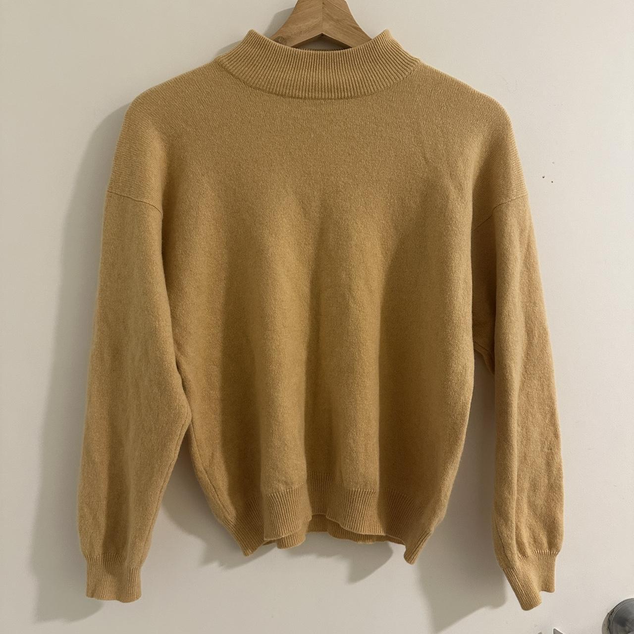Yellow 100% cashmere mock neck sweater! Super soft... - Depop