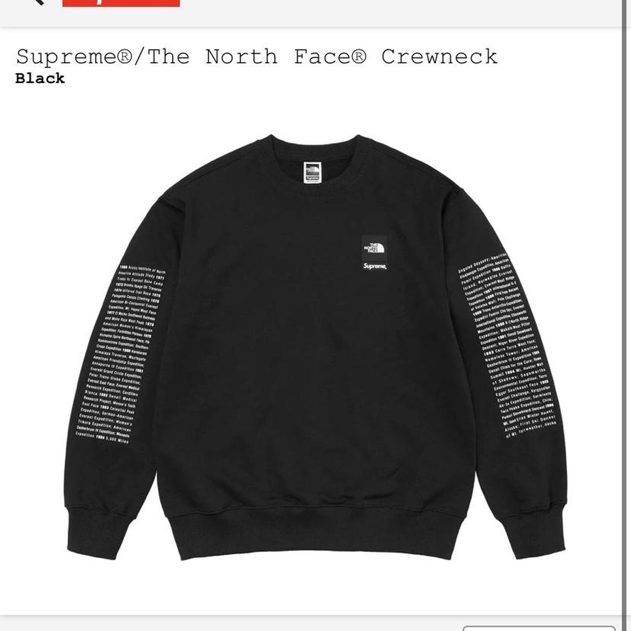 Supreme north face crewneck black Large - Depop