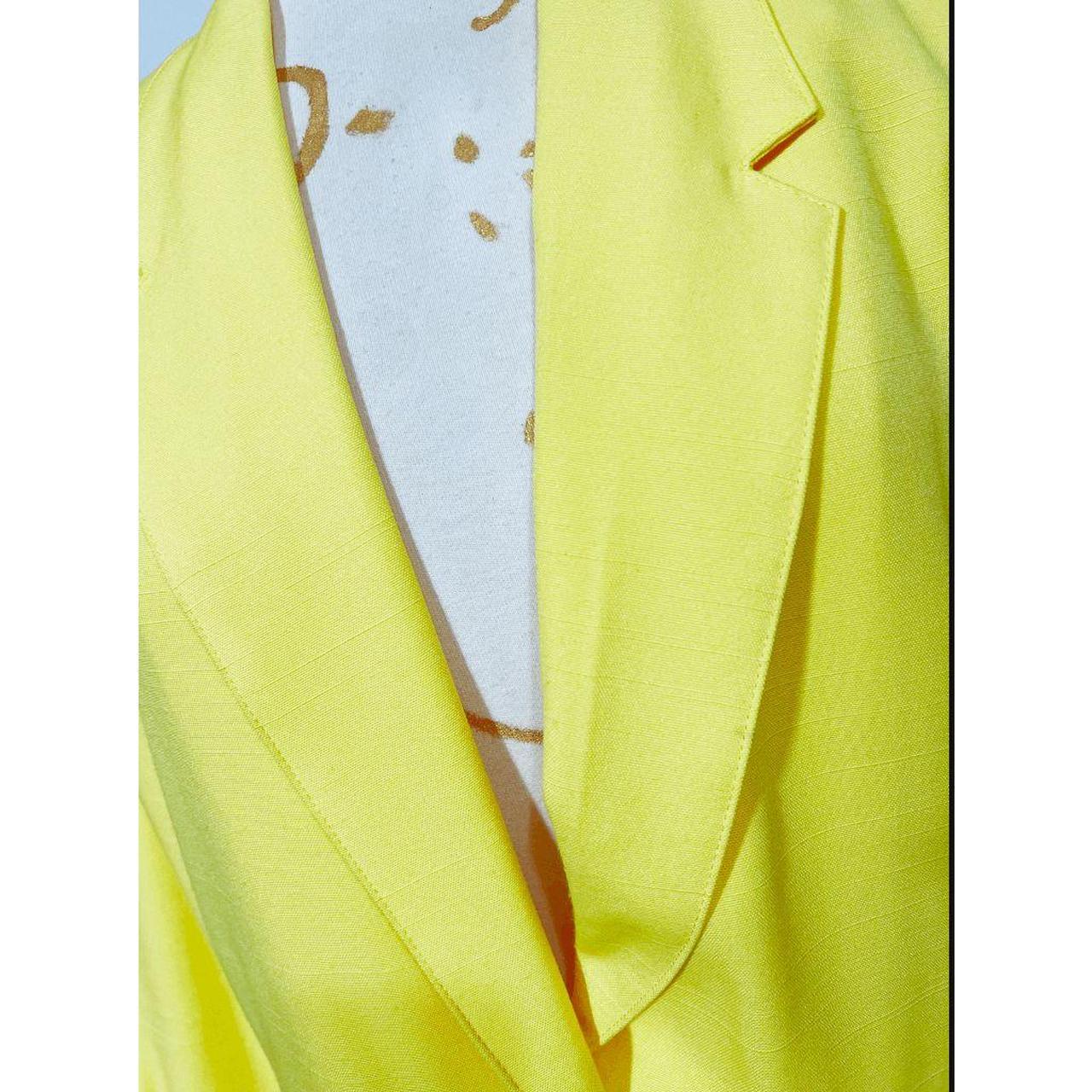 Vintage Yellow Oversized Blazer Bright Yellow Depop 