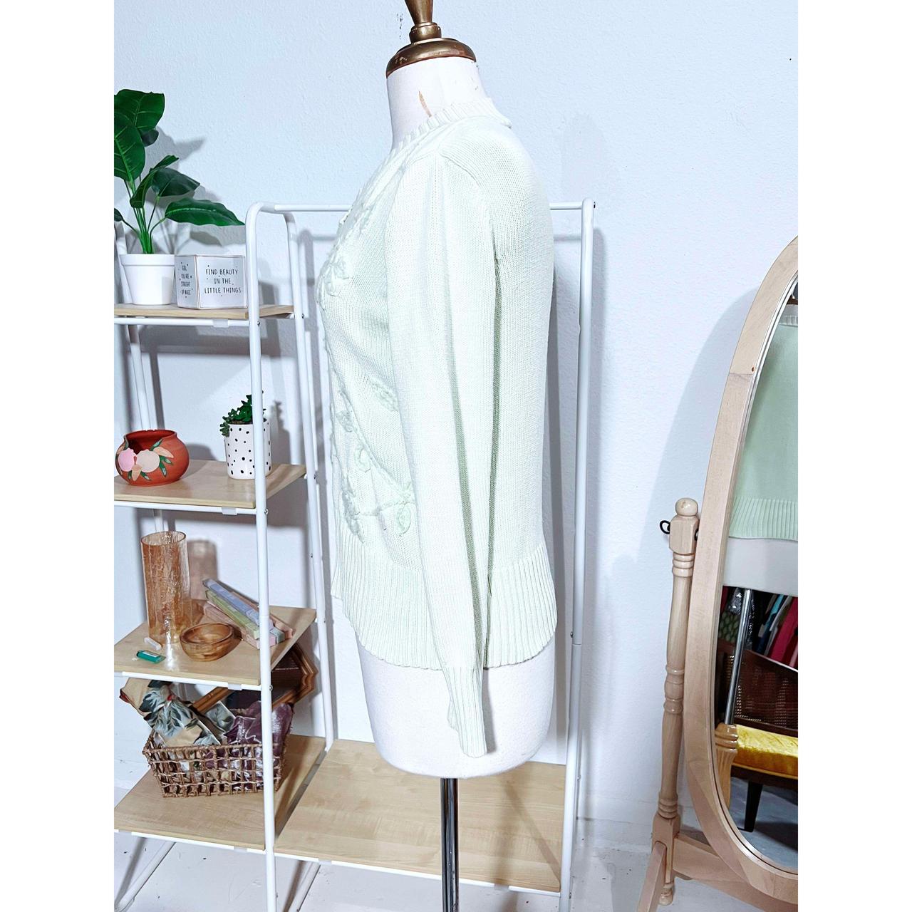 Vintage Jones Wear Sport Cream Knitted Floral... Depop