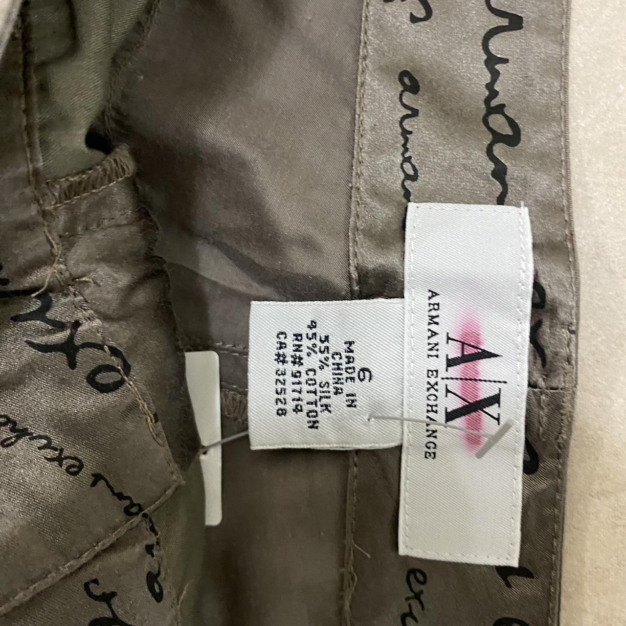 Armani Exchange Grey Cargo Cotton Silk Pants Size 6 Depop