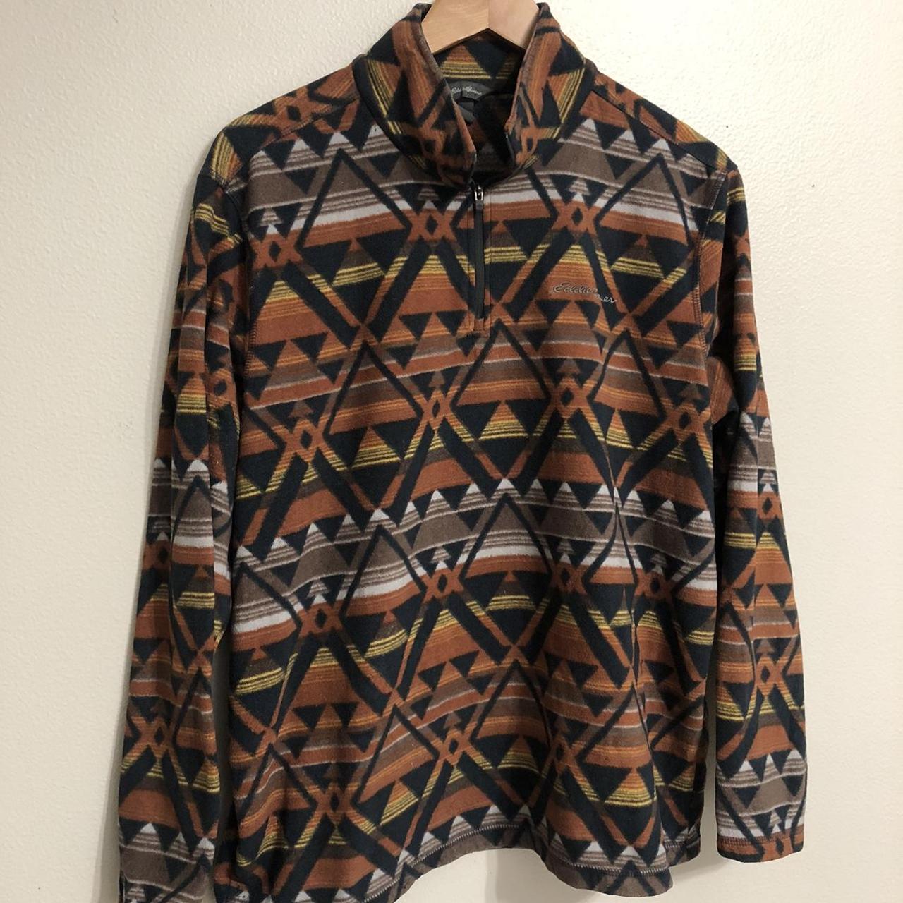 Aztec vintage style Eddie Bauer outdoor fleece... - Depop