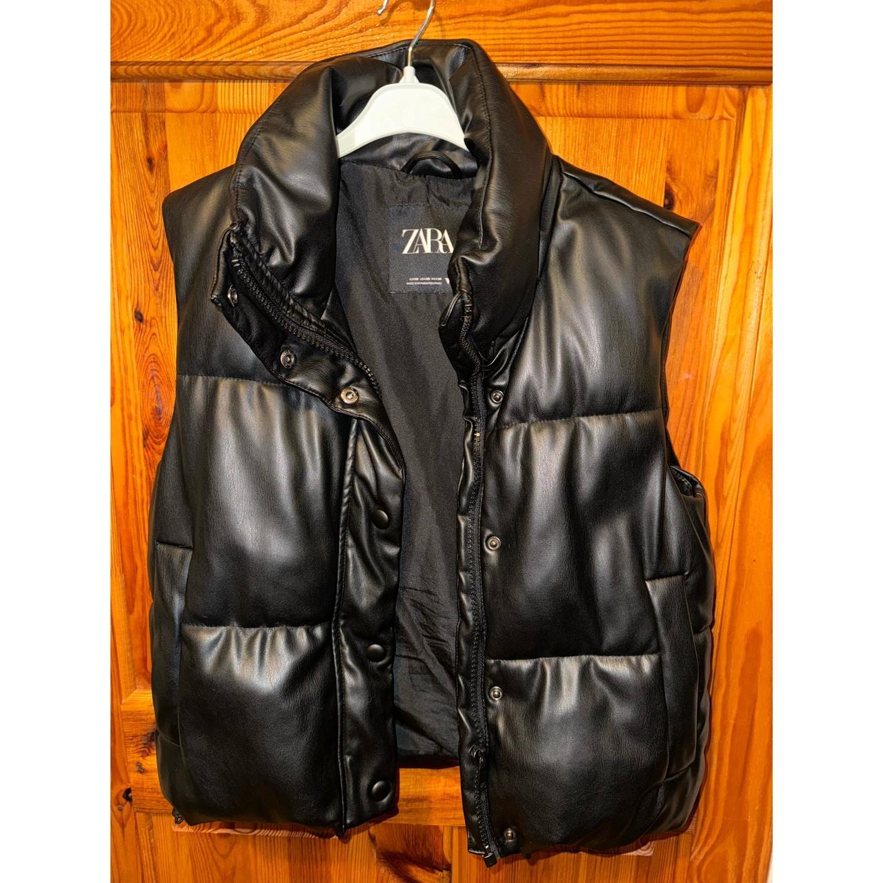 Leather gilet sales zara