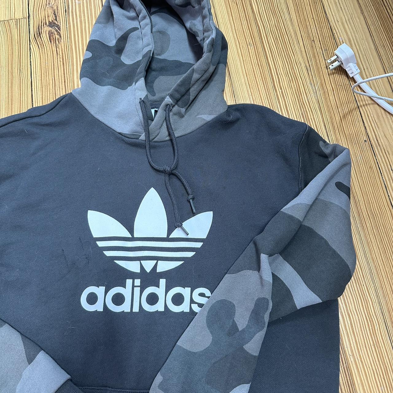 Adidas Originals navy and grey camo hoodie This. Depop