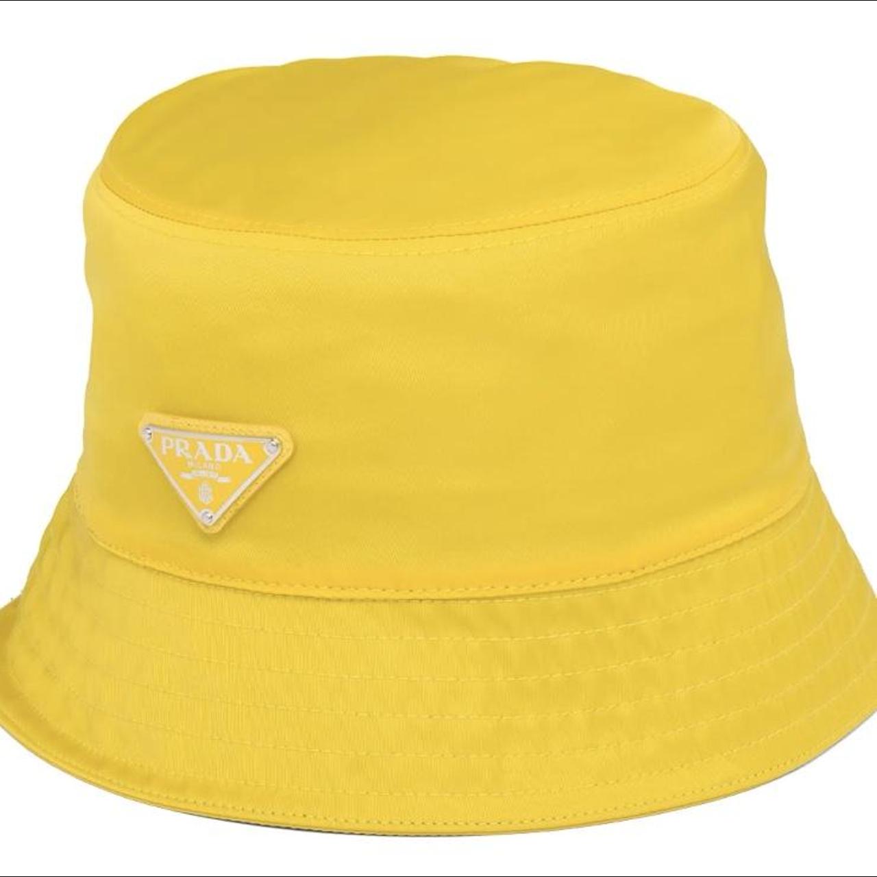 Deadstock Yellow Prada Bucket Hat Authentic Worn... Depop