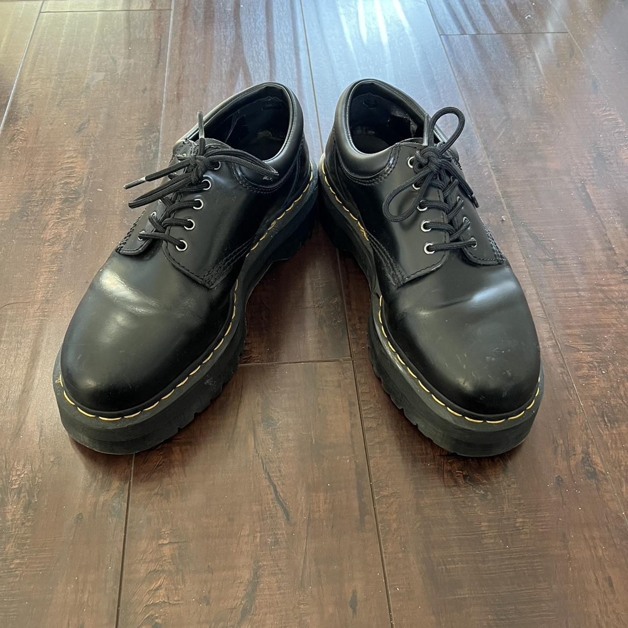 Doc Marten 8053 Leather Platform Shoe. Slight crack... - Depop