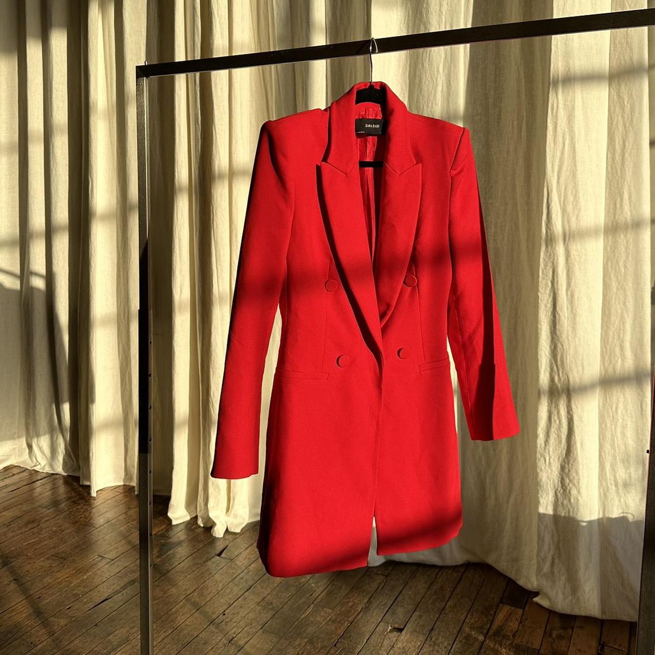 Oversized Tailored Double Breasted Red Blazer With Depop