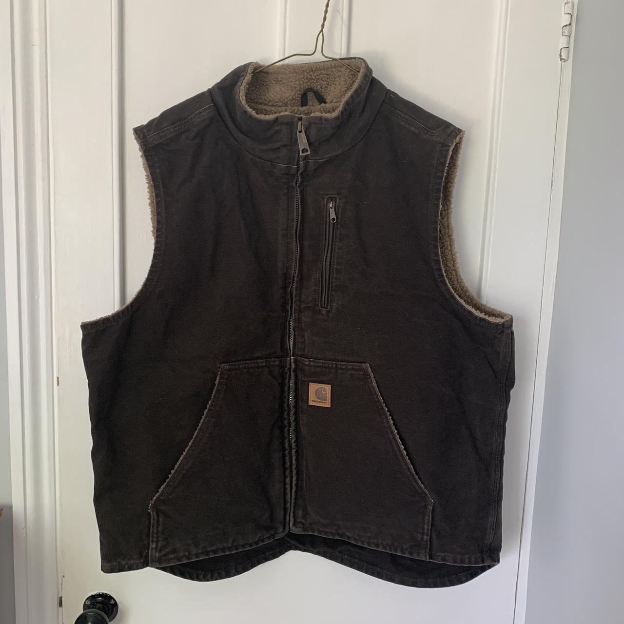 Vintage Brown Carhartt Arlington Vest Workwear Gilet... Depop