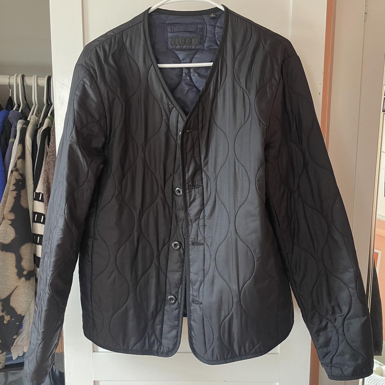 Black Uniqlo military liner style jacket uniqlo Depop