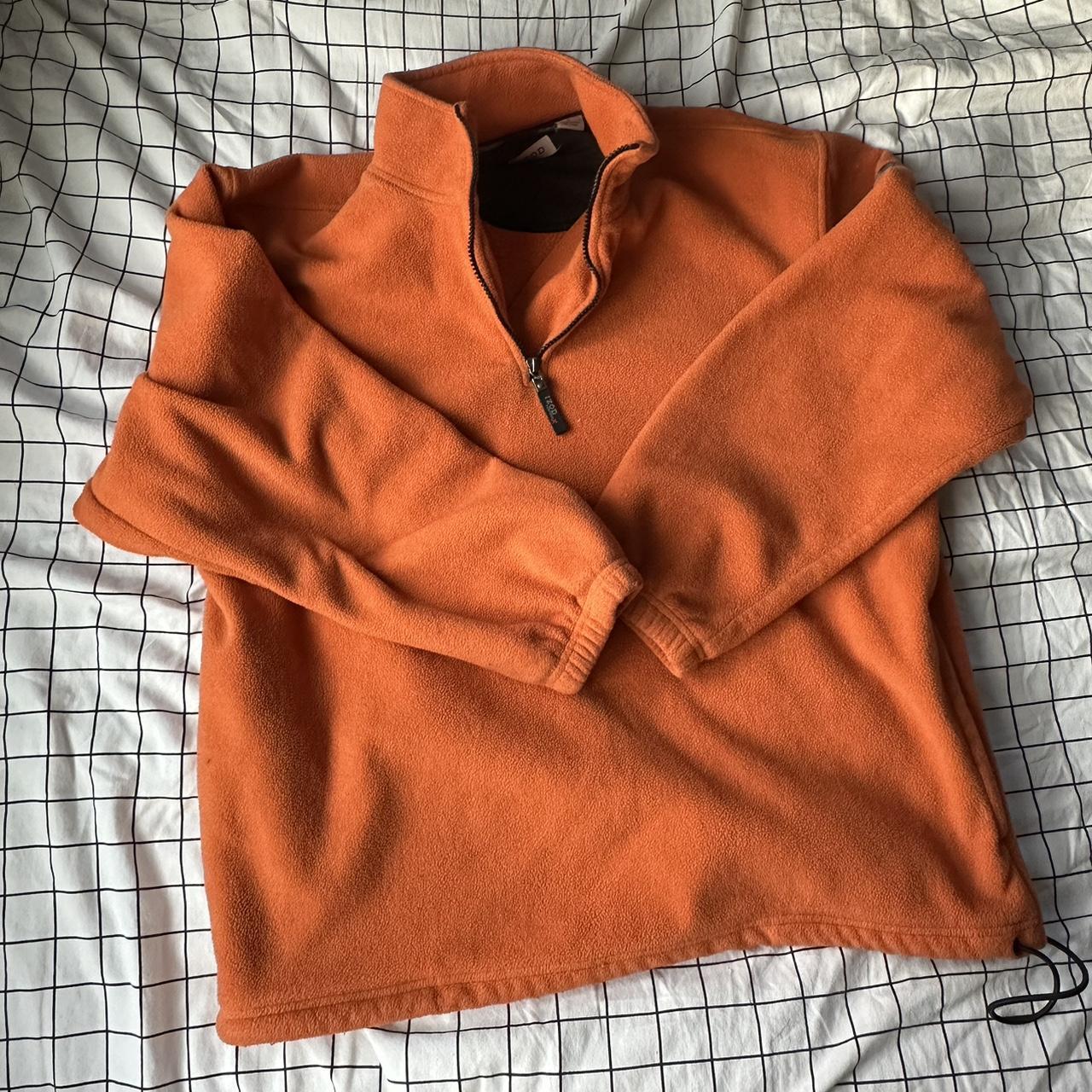 Izod Men's Orange and Black Hoodie Depop
