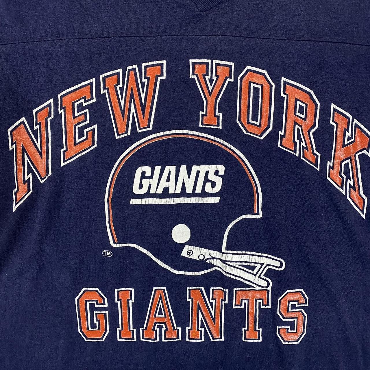 Vintage 80s New York Giants Sweatshirt. Electric - Depop