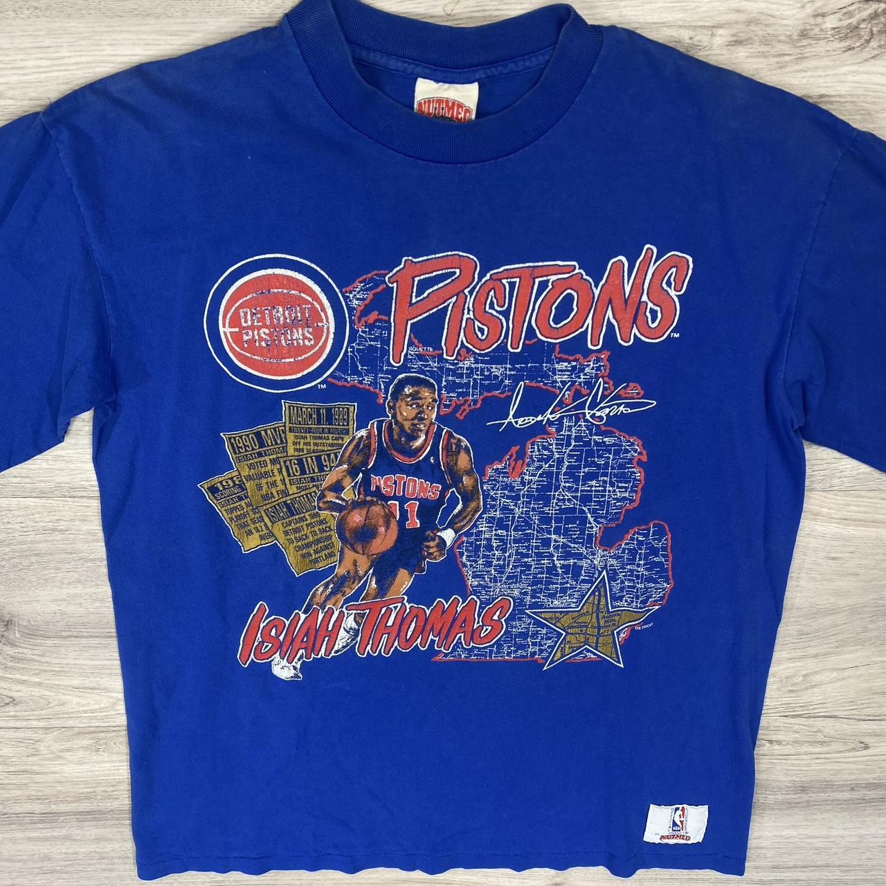 Vintage 80s 90s detroit pistons isiah Thomas t shirt... - Depop