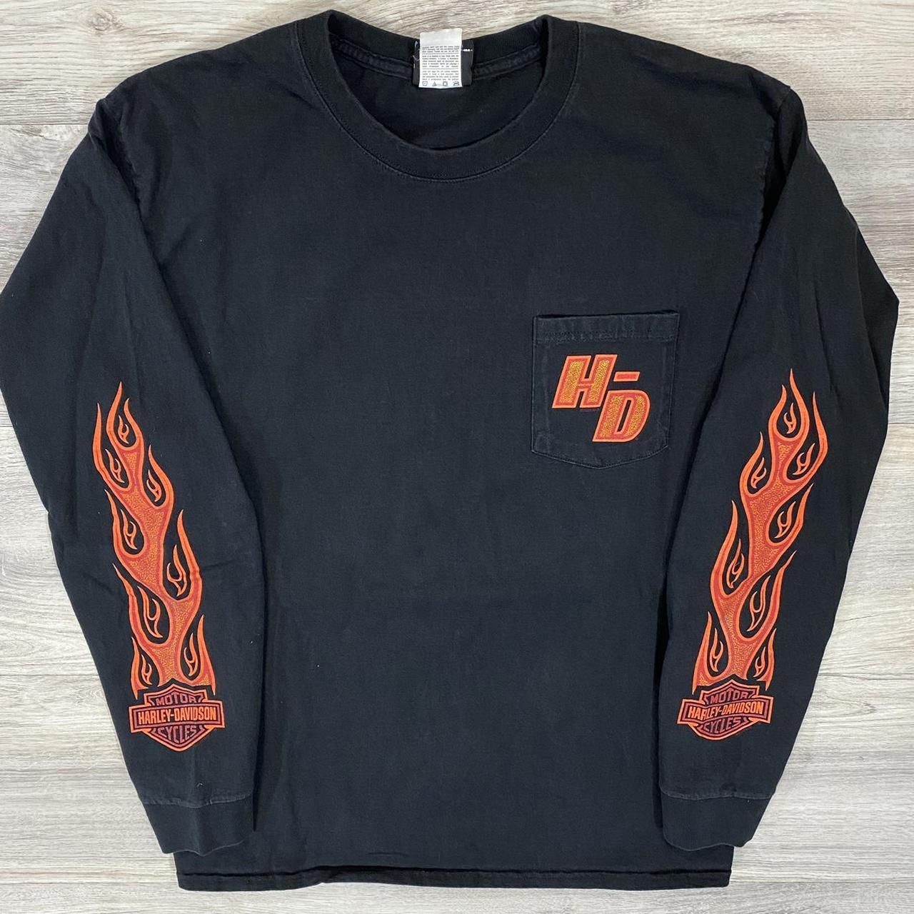 Harley Davidson long sleeve flame shirt ! Size large... - Depop