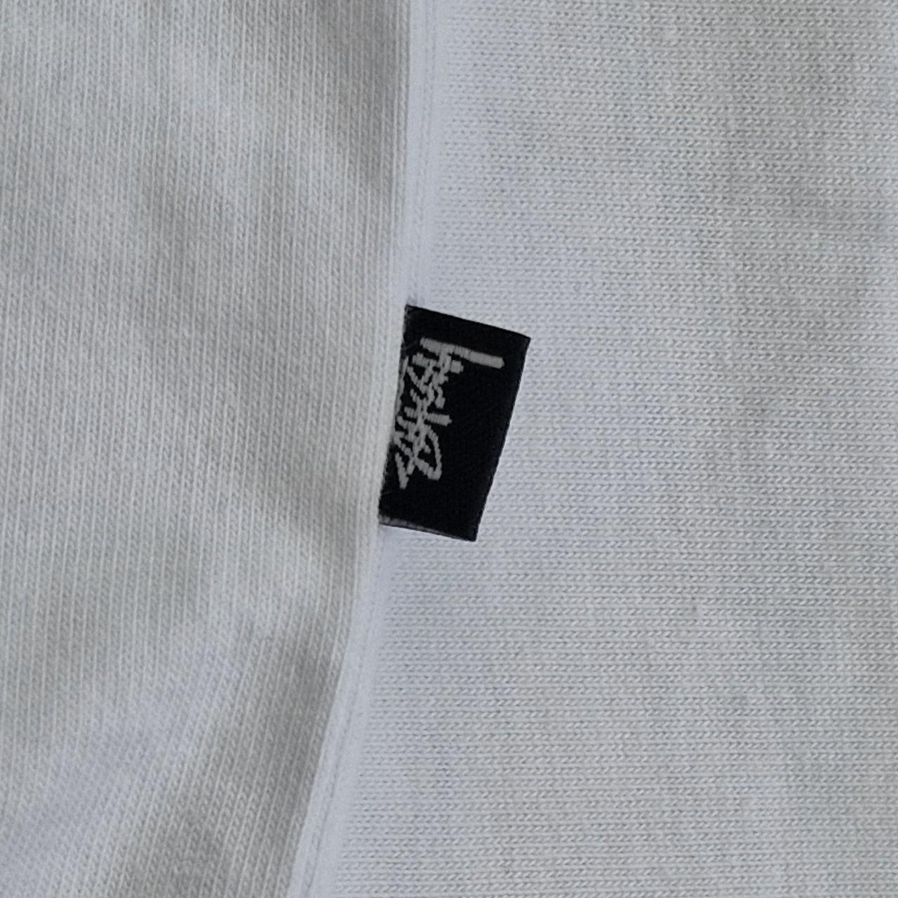 White stussy cards t shirt Size: XL DEGRADABLE... - Depop