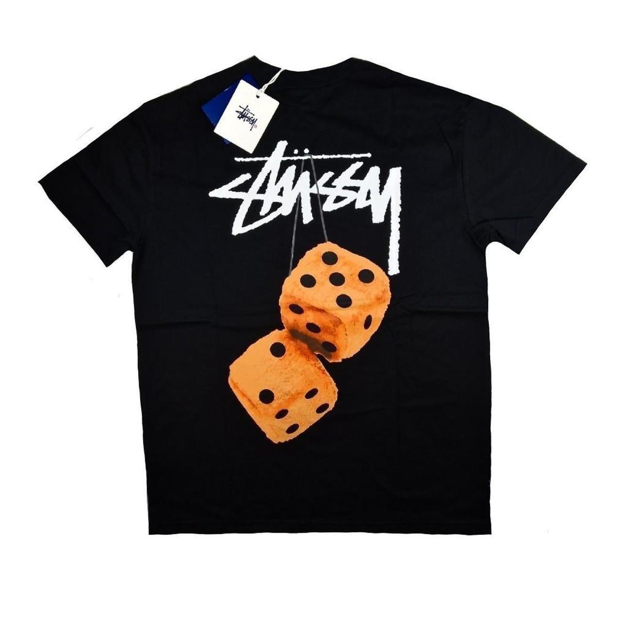 Black stussy dices t shirt Size : XL DEGRADABLE... - Depop