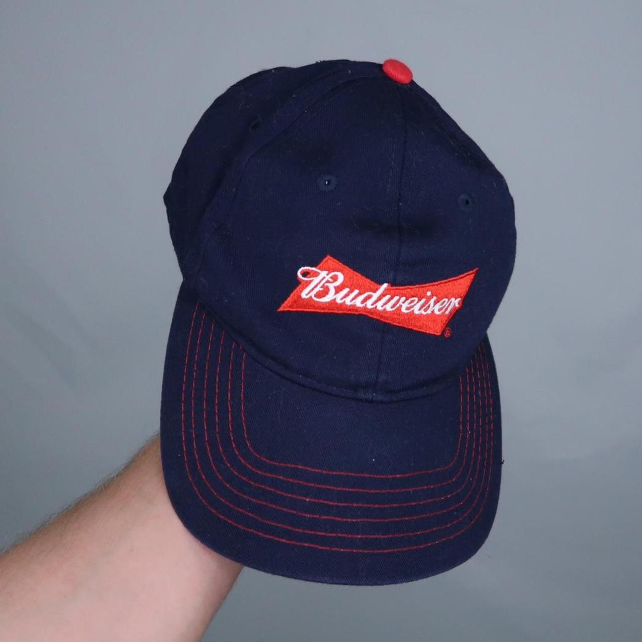 Vintage 90s Y2K Budweiser beer baseball style hat in... - Depop