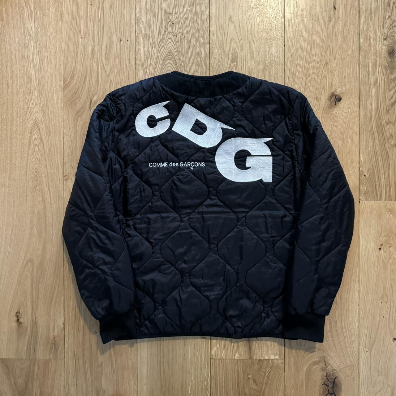 Comme Des Garcons Black Quilted Jacket with large. Depop