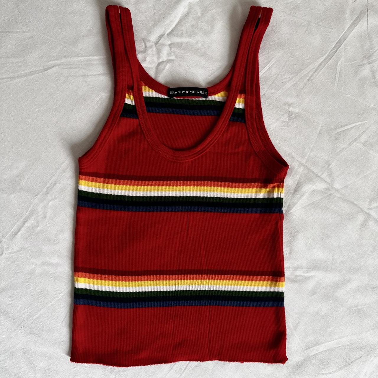 Red Brandy Melville cropped tank top - one size - Depop