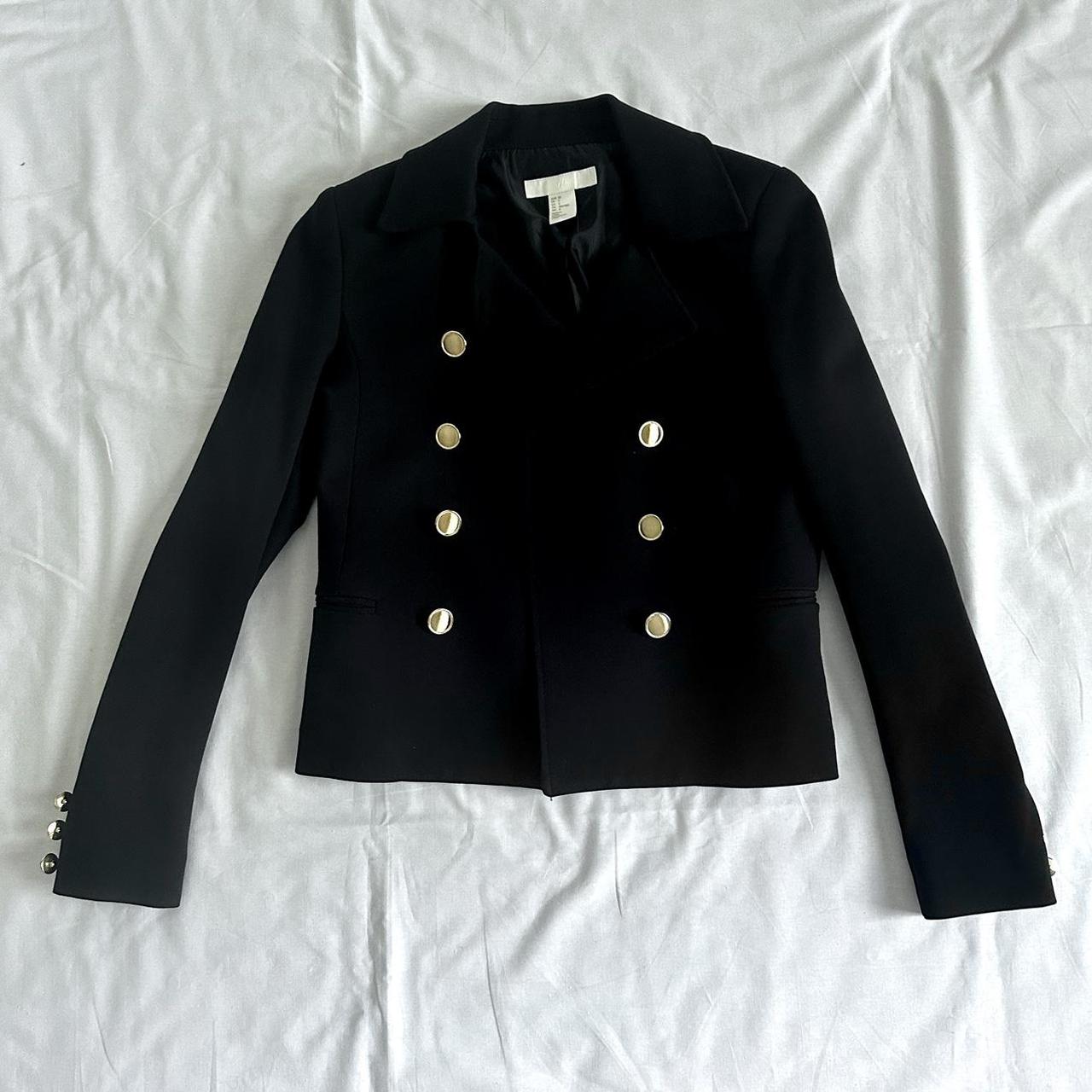 H&m black blazer with gold clearance buttons