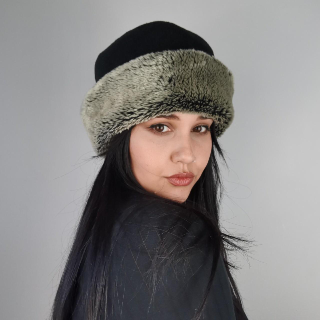 vintage faux fur cossack hat grey khaki tone faux... - Depop