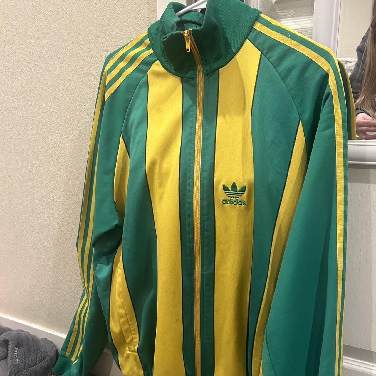 Green and yellow hot sale adidas jacket