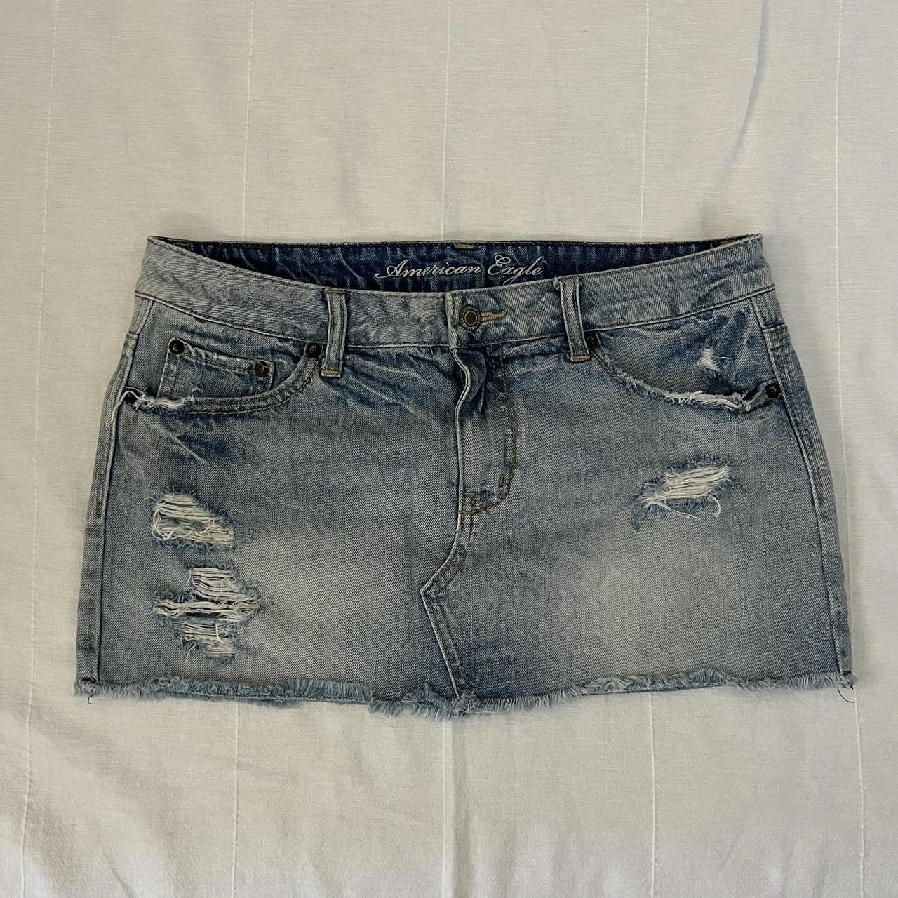 Denim low rise mini skirt by American eagle. Perfect... - Depop