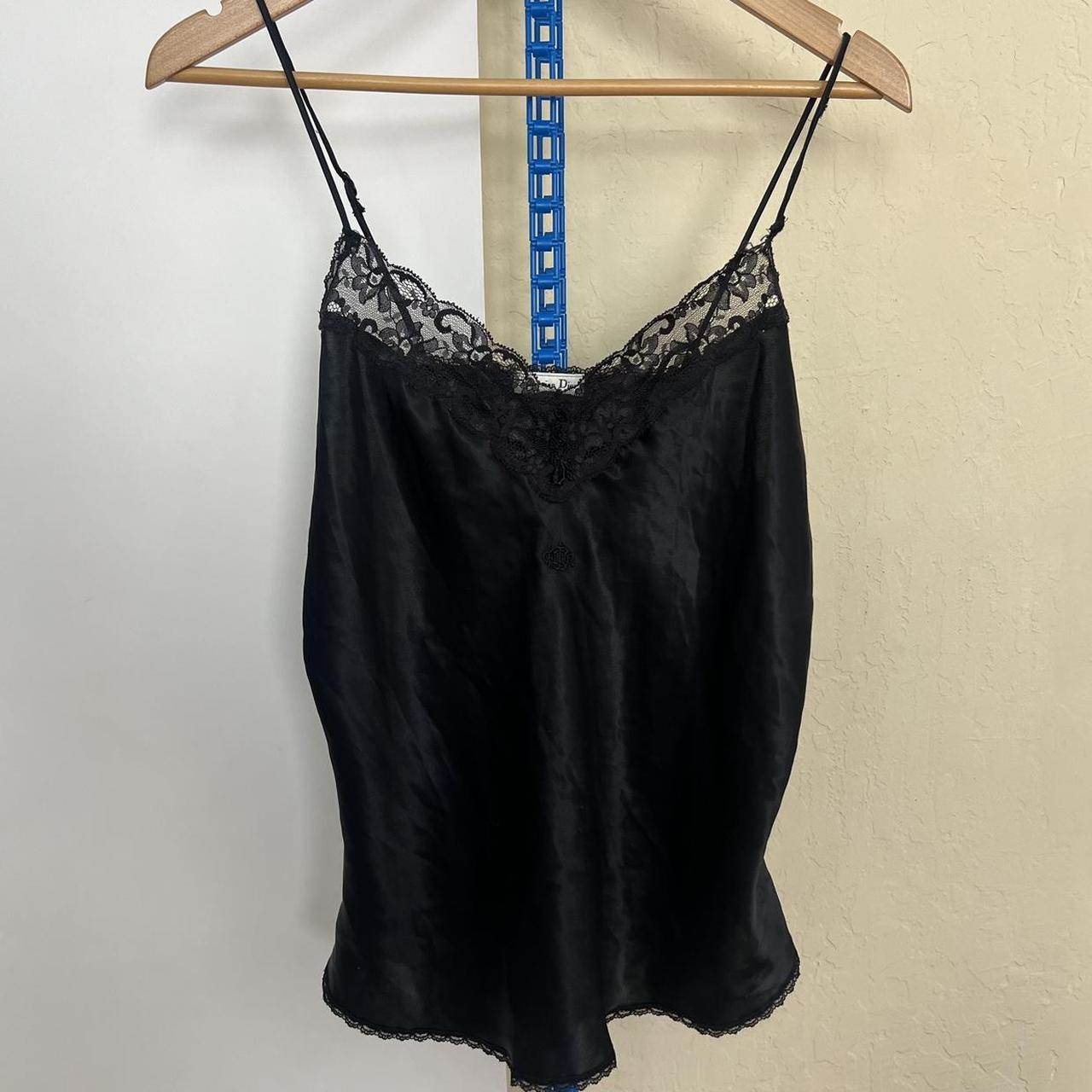 Vintage black Christian Dior slip tank top Has small | Depop