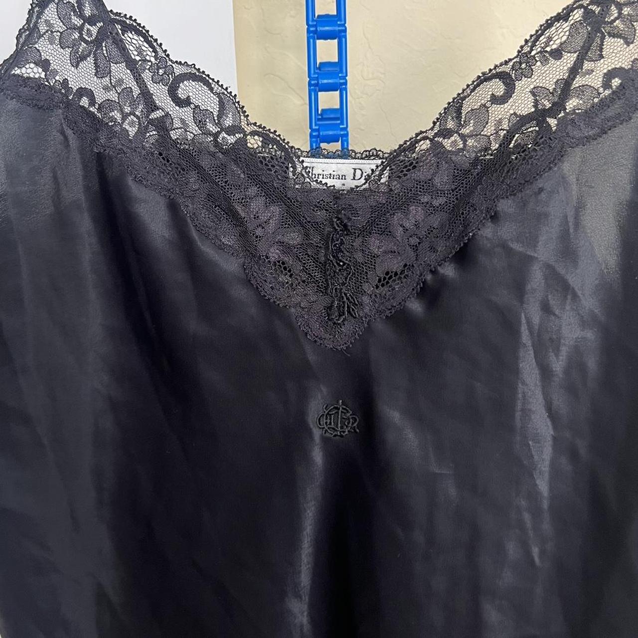 Vintage black Christian Dior slip tank top Has small | Depop