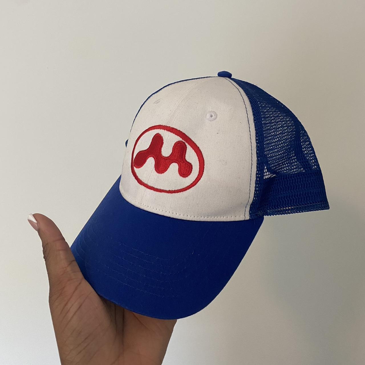 Mowalola Blue Puff Puff Trucker Hat , Excellent...