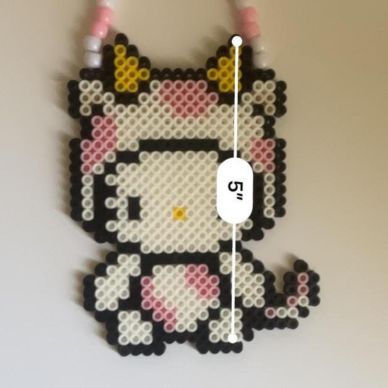 Hello Kitty 3D Perler Keychain – Kandi Perler Fairy