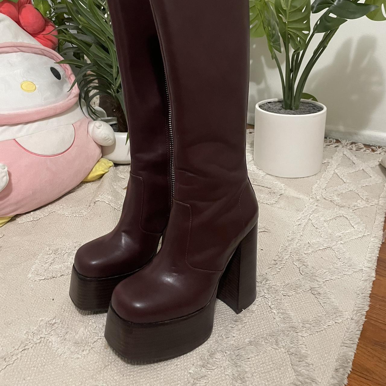 Dolls Kill Women's Brown Boots Depop