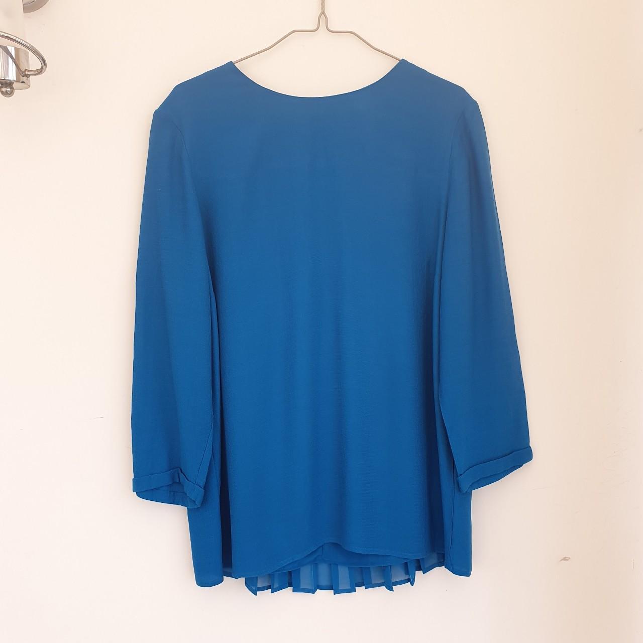 Phase Eight blue blouse. Pleated back with... - Depop