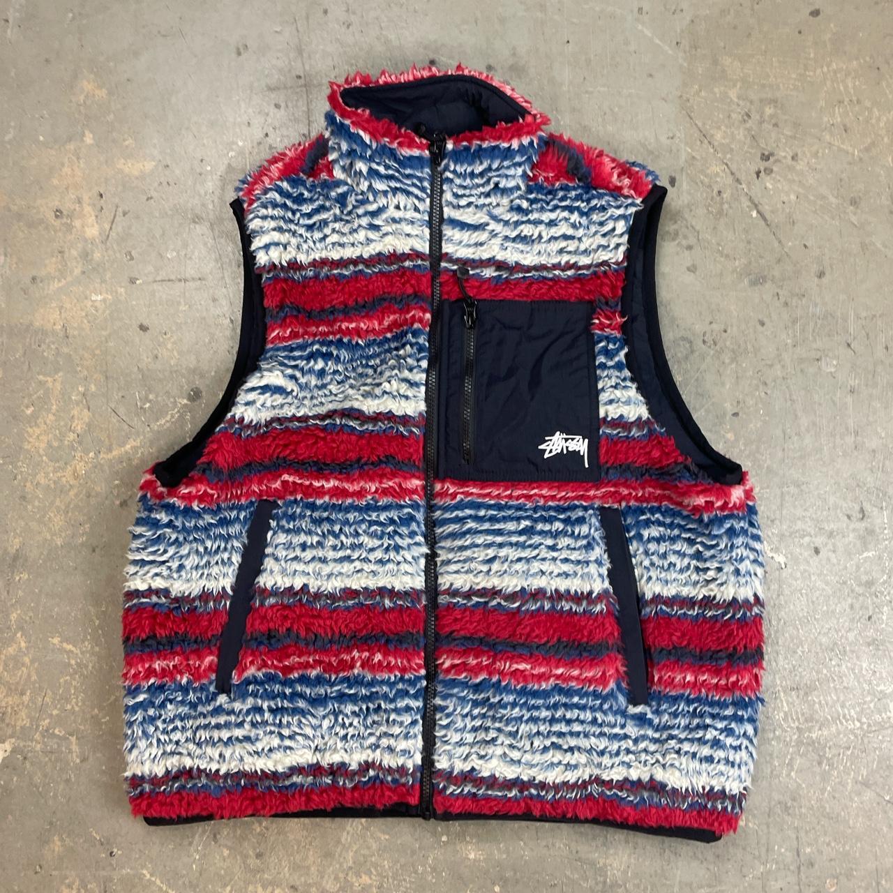 Stussy Psychedelic check vest, BNWT. Size... - Depop