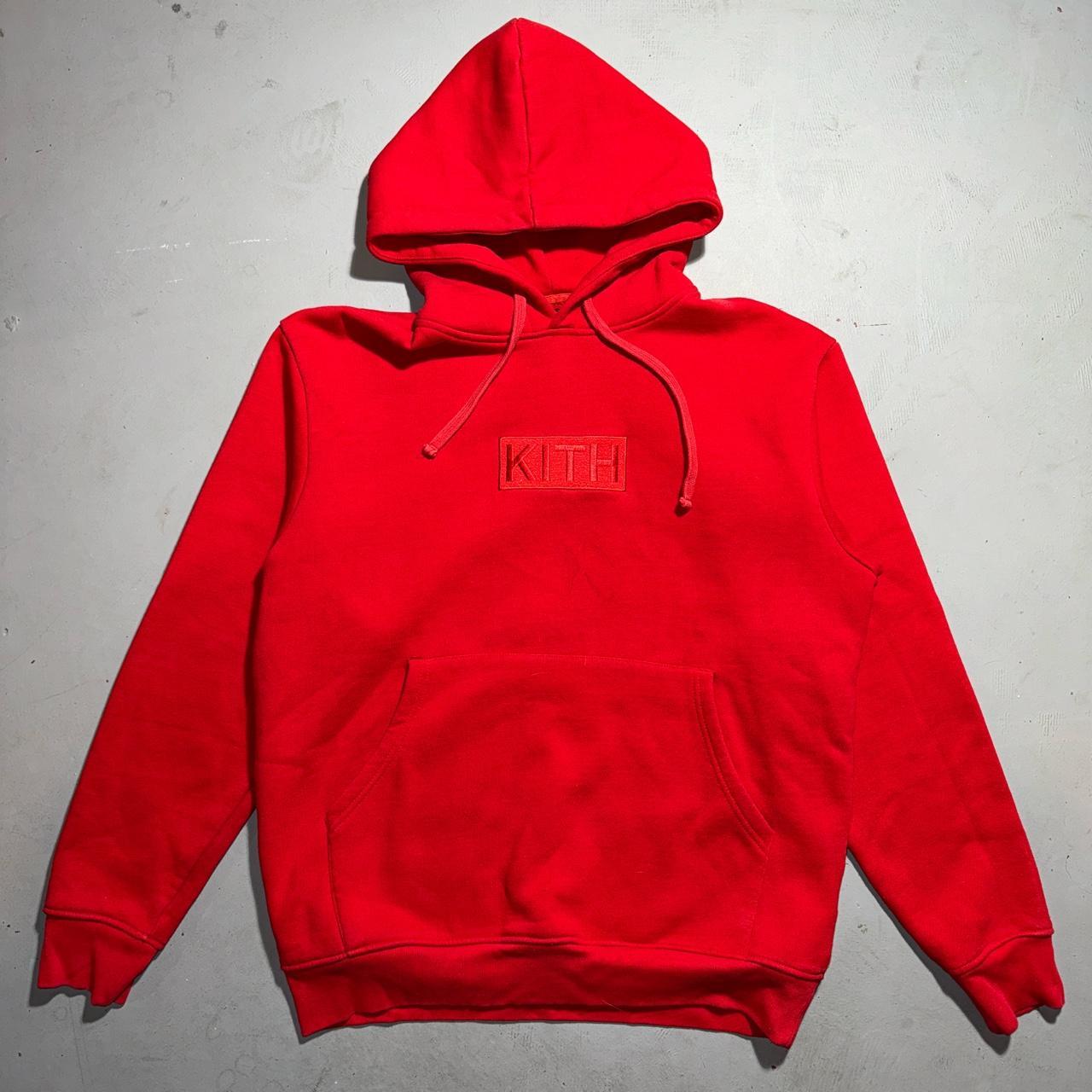 Offers NWT Mens KITH Red Hoodie Pullover Sweatshirt Box Logo Size XL Rare