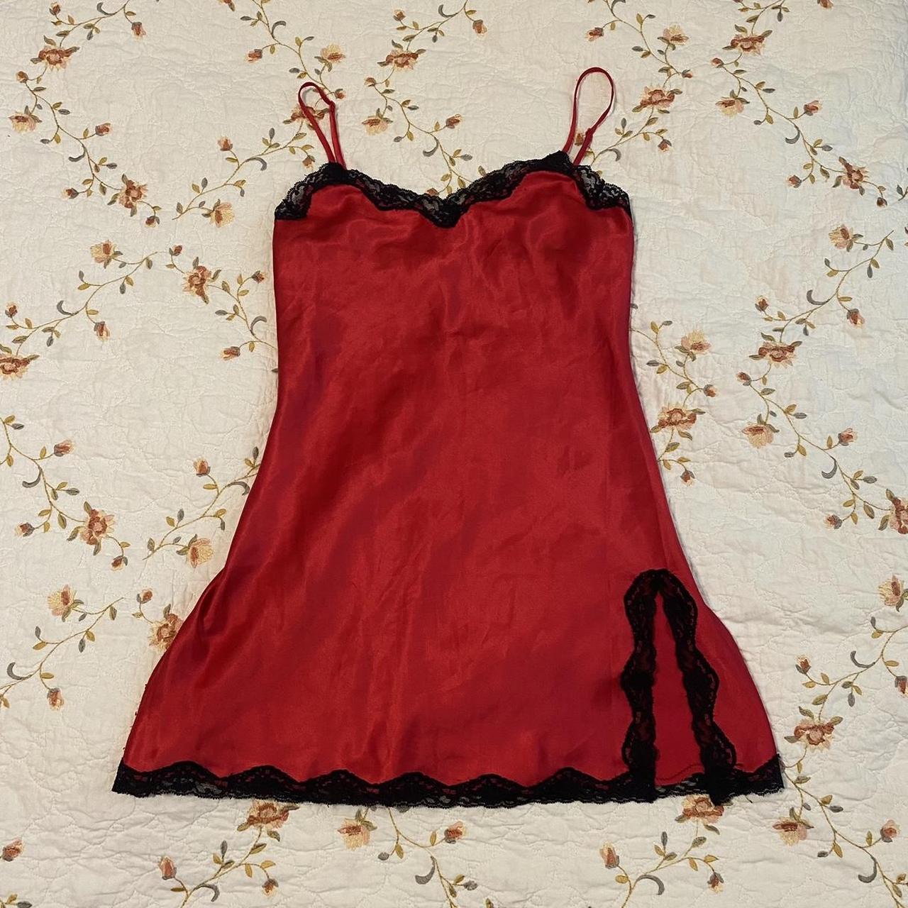 victoria’s secret slip dress ••• red slip dress by... - Depop