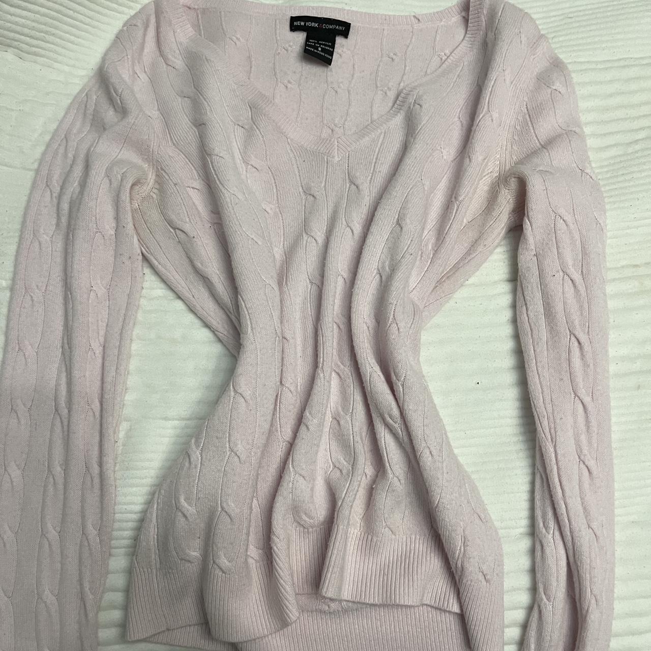 light pink v neck sweater - Depop