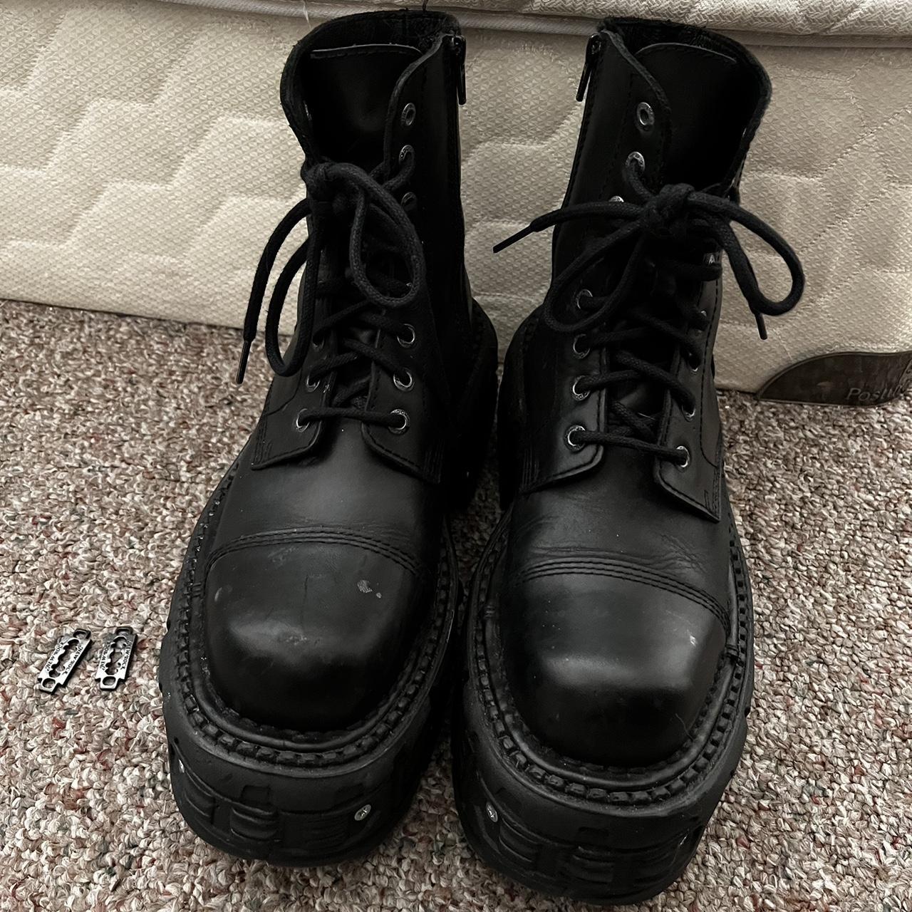 New Rock Women's Black Boots | Depop