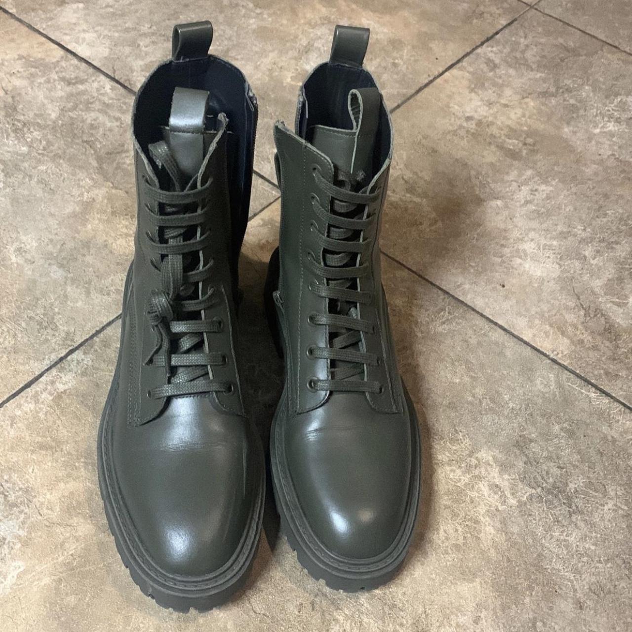 Military combat boots by Zara. 100% real leather.... - Depop