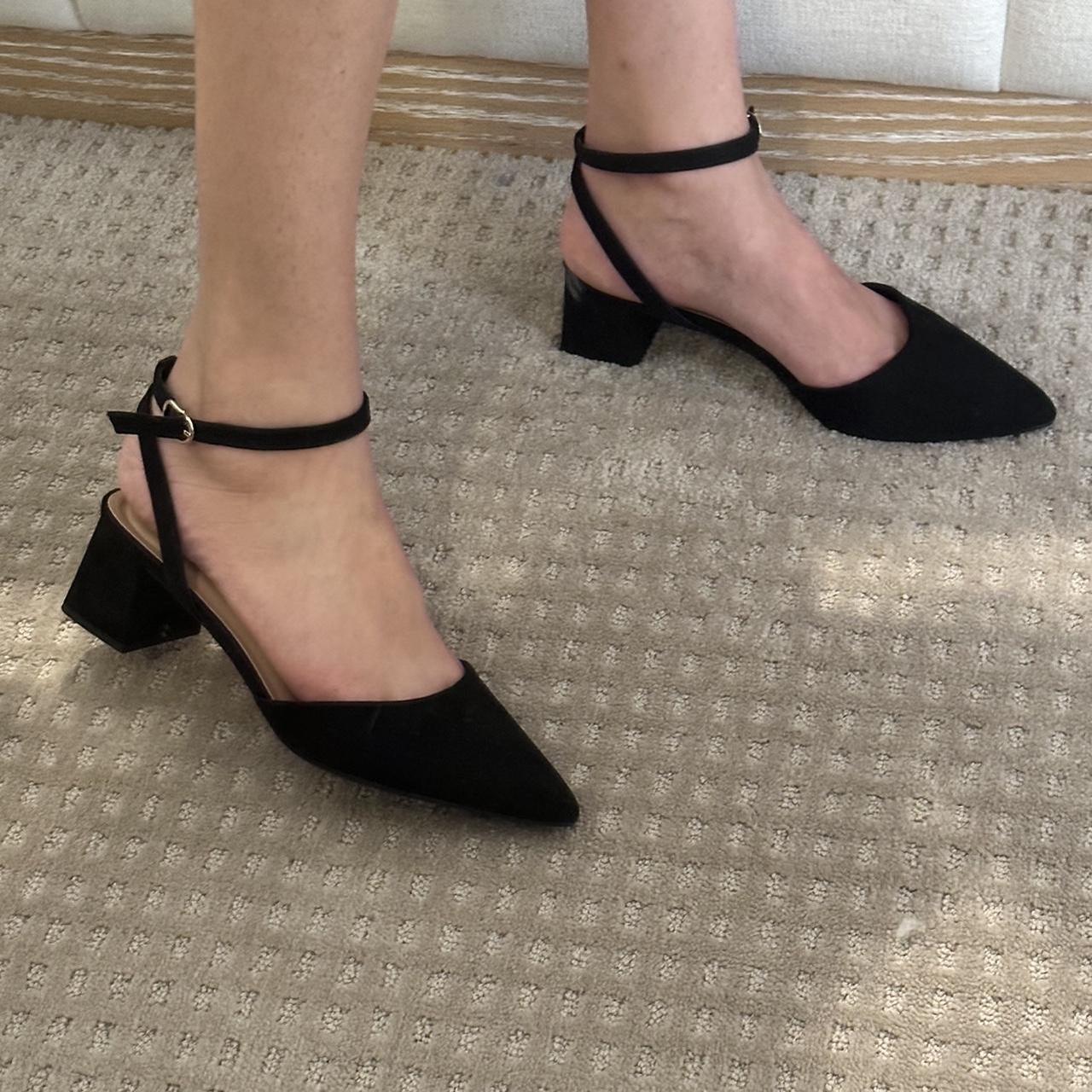 Kitten block heel pointy toe shoes. Very comfortable... - Depop