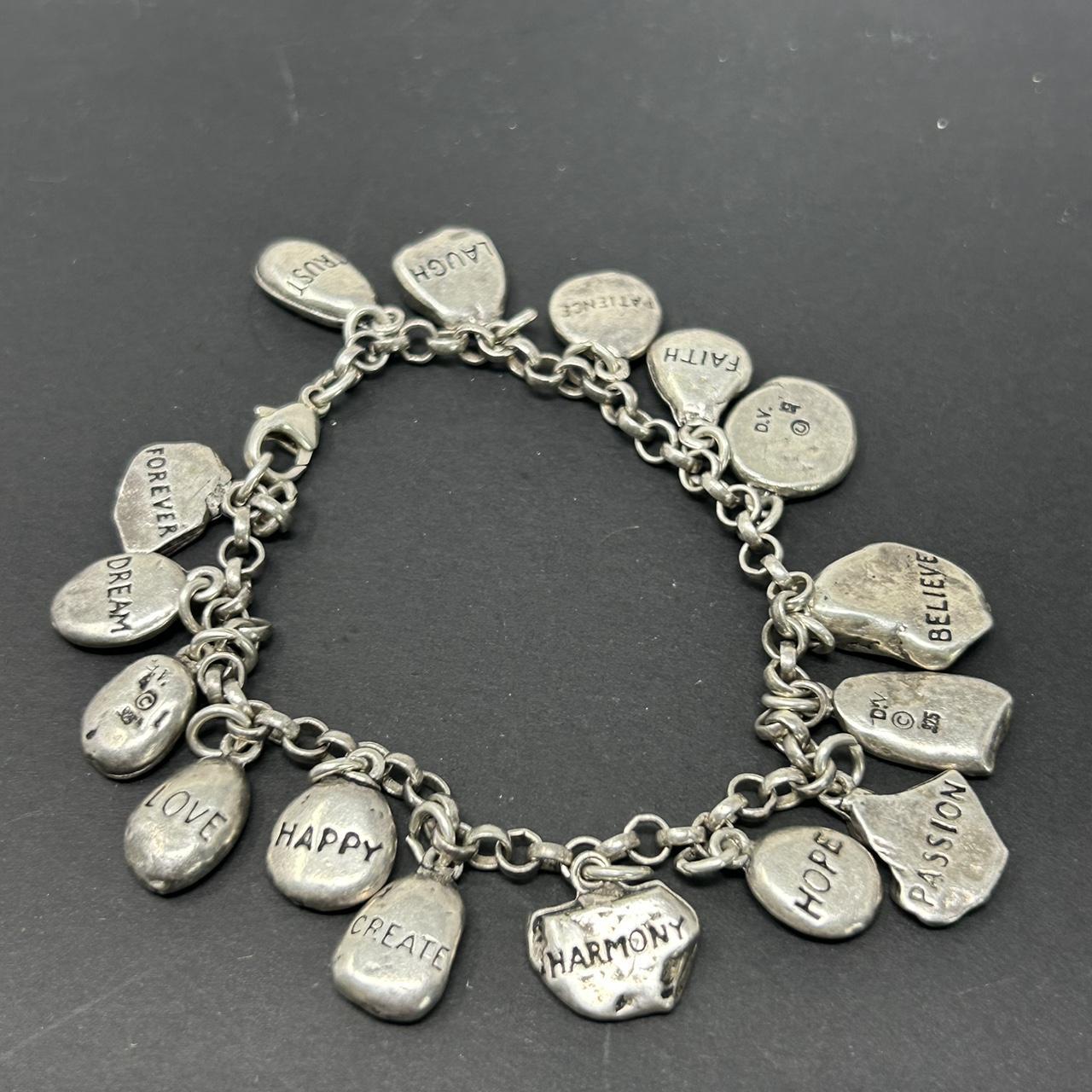 Inspirational Sterling Silver Charm Bracelet, 'Chain Of Belief