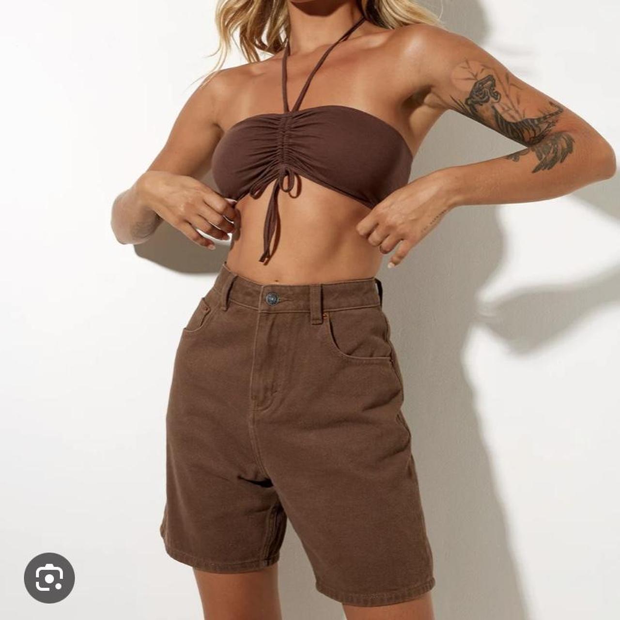 Motel Rocks Dad Shorts Motel Rocks Washed Denim Shorts Mid Length