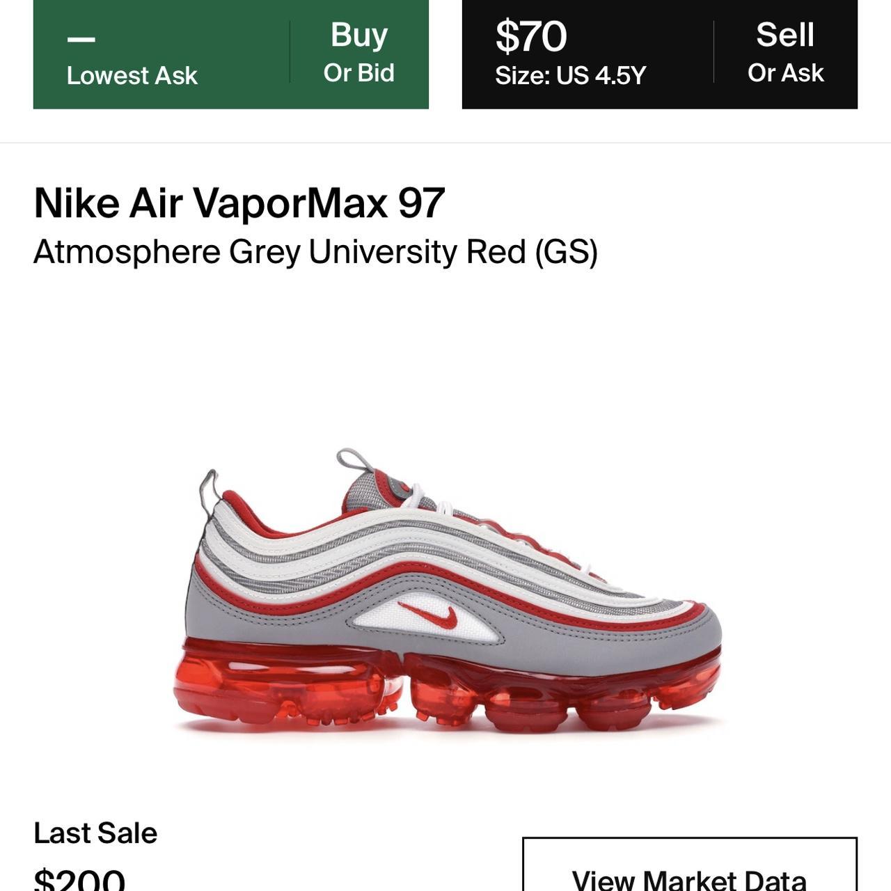 Nike air vapormax 97 atmosphere grey sale university red