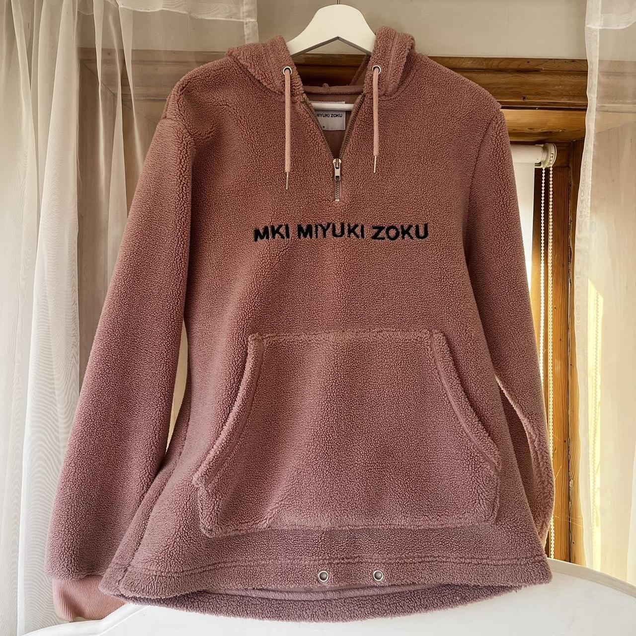Fleece Mki Miyuki Zoku Hoodie Pink Mki Sherpa Quarter Zip Lilac